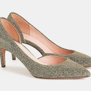 J. Crew Colette Gold Glitter Pointed-Toe Heels NIB  - Size 8